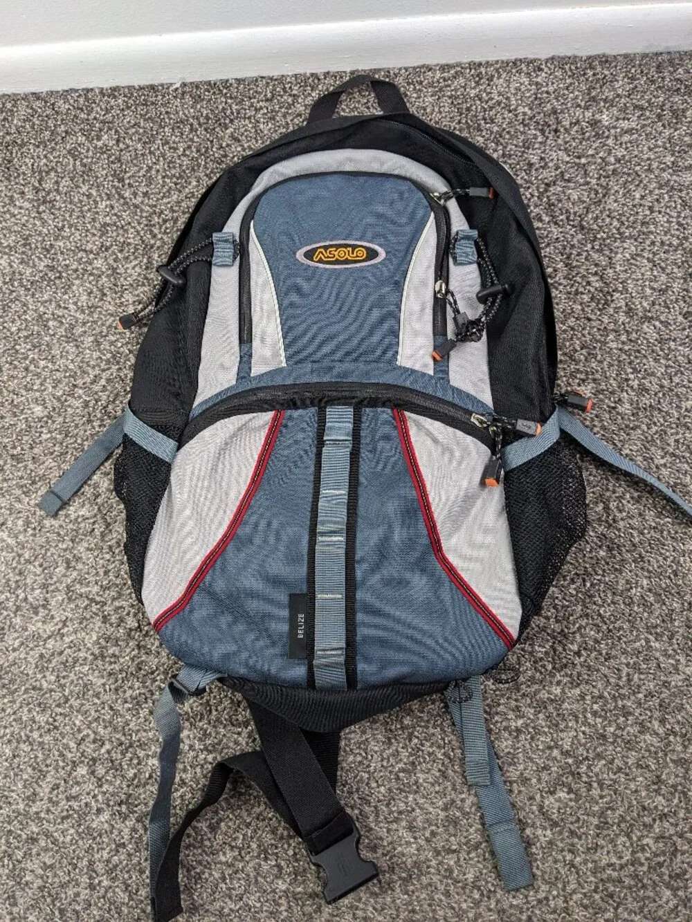 Asolo Backpack Hiking Technical Blue Black Ripstop Daypack Camping Travel Pack